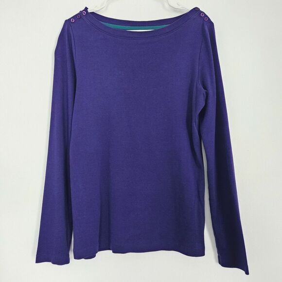 JONES NY SPORT Shirt Womens LARGE Long Sleeve Knit Royal Purple - Picture 1 of 3